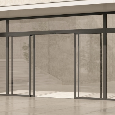 Автоматическая двустворчатая раздвижная дверь dk teck DK120